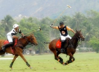 Royal Pahang take on Thai Polo in one of the earlier group matches.